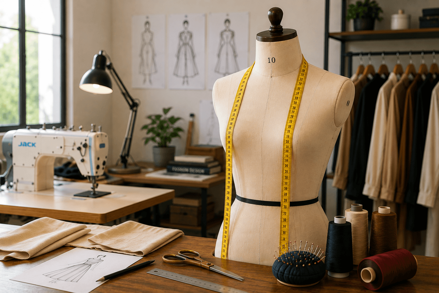 Mannequin and Sewing Materials